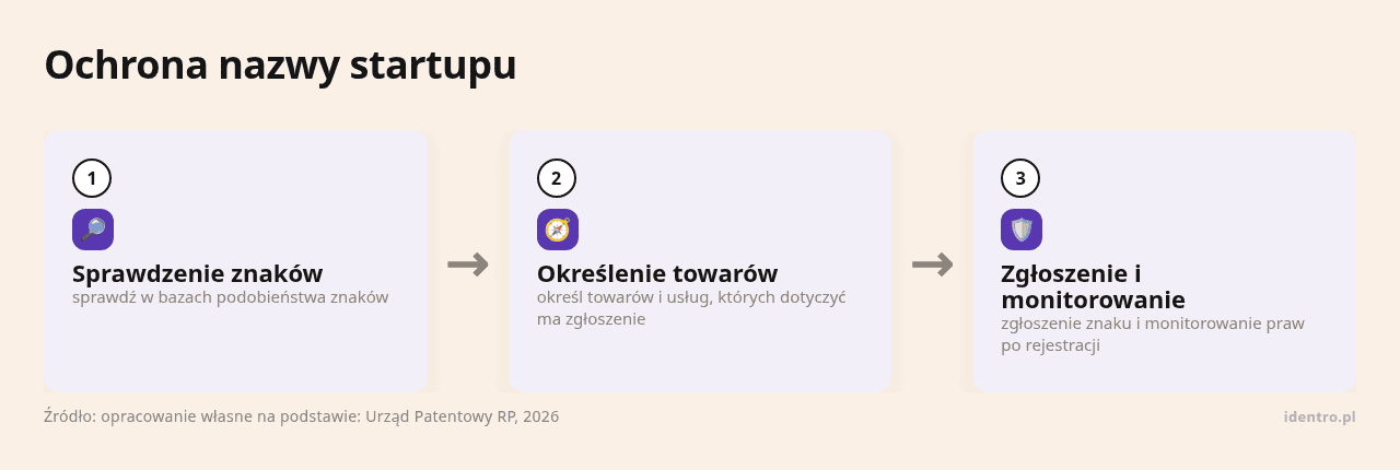 Kolejne kroki: Sprawdzenie znaków, Określenie towarów, Zgłoszenie i monitorowanie